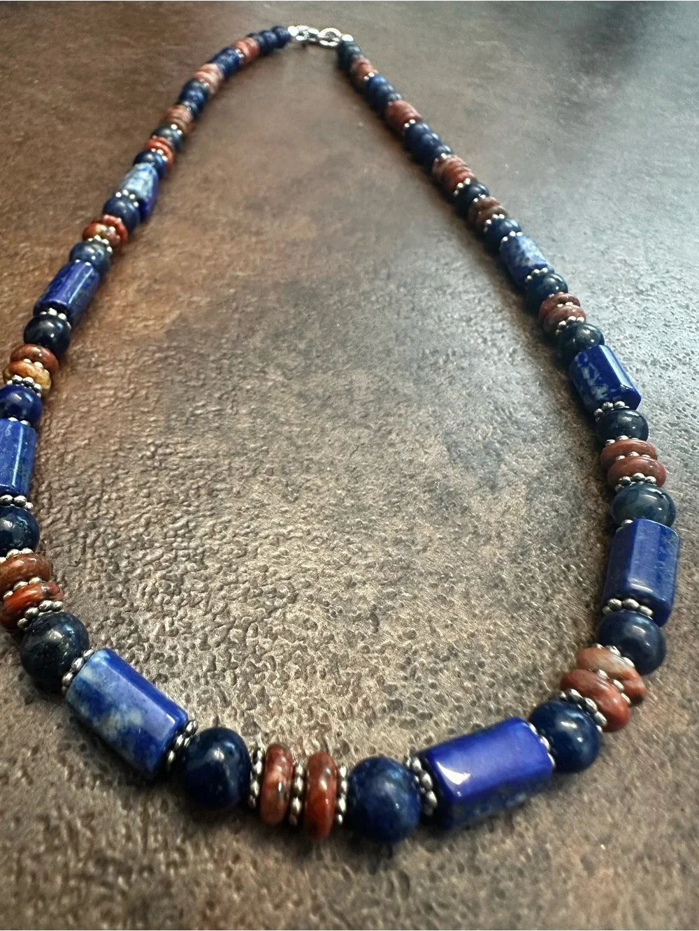 Handmade Lapis lazuli Bead  Unisex Necklace